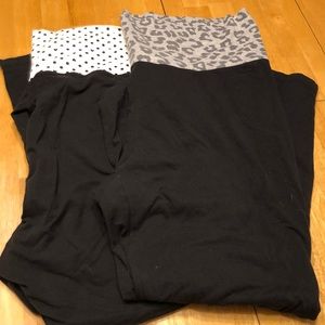 Elastic fold over stretch pants (lot of 2)